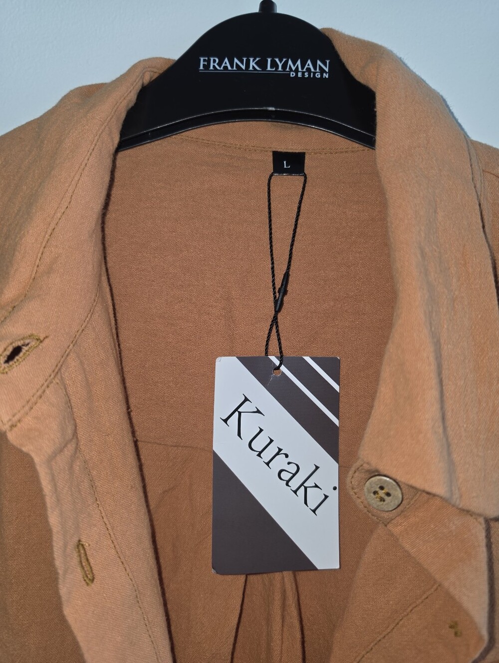 Kuraki Design Dusty Copper Orange Maxi Shirt Dress - Picture 3 of 13